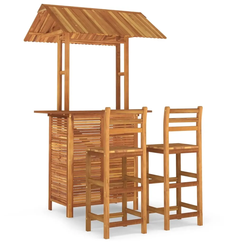3 Piece Garden Bar Set Solid Wood Acacia 3116004 - Furniture
