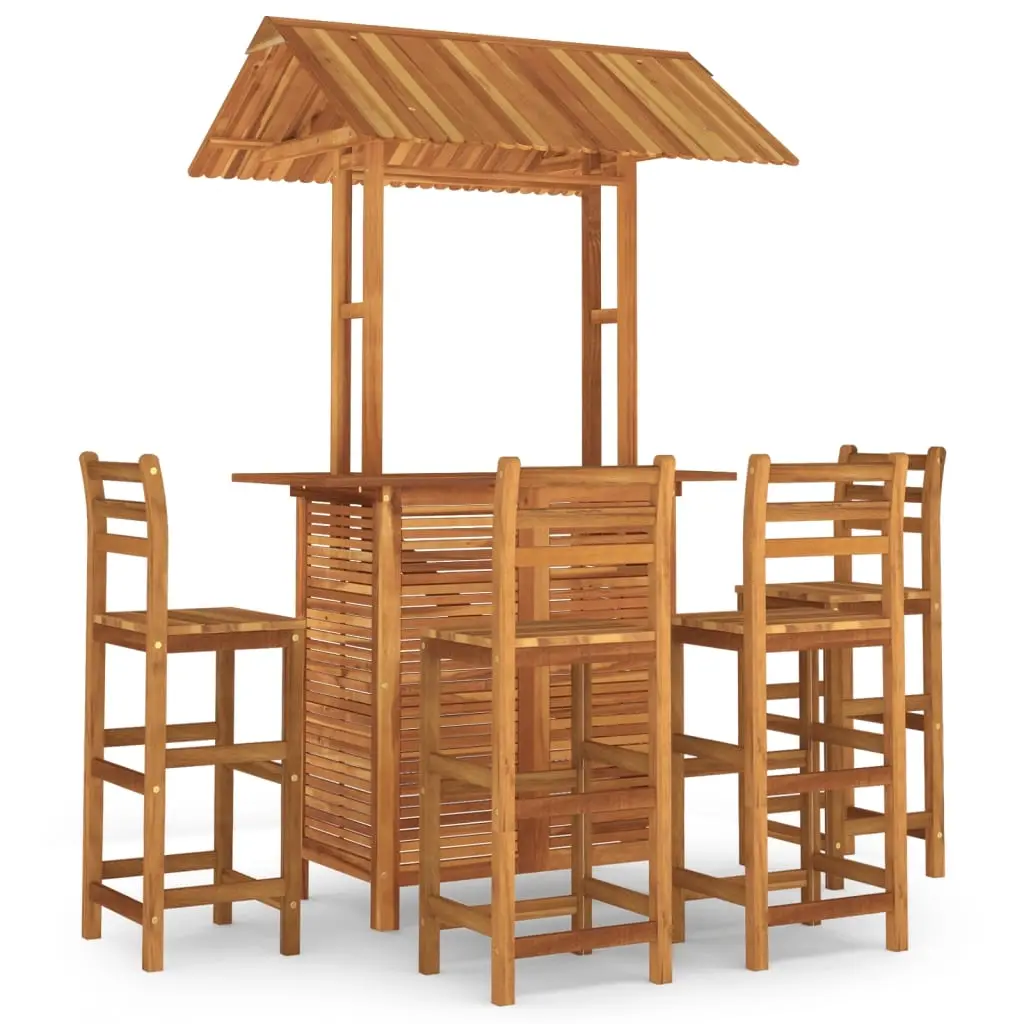 5 Piece Garden Bar Set Solid Wood Acacia 3116005 - Furniture