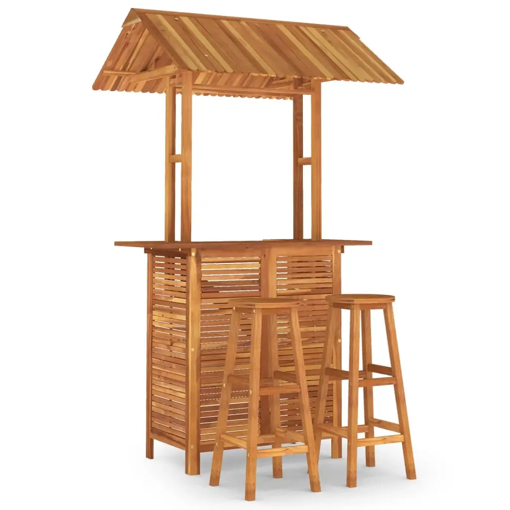 3 Piece Garden Bar Set Solid Wood Acacia 3116006 - Furniture