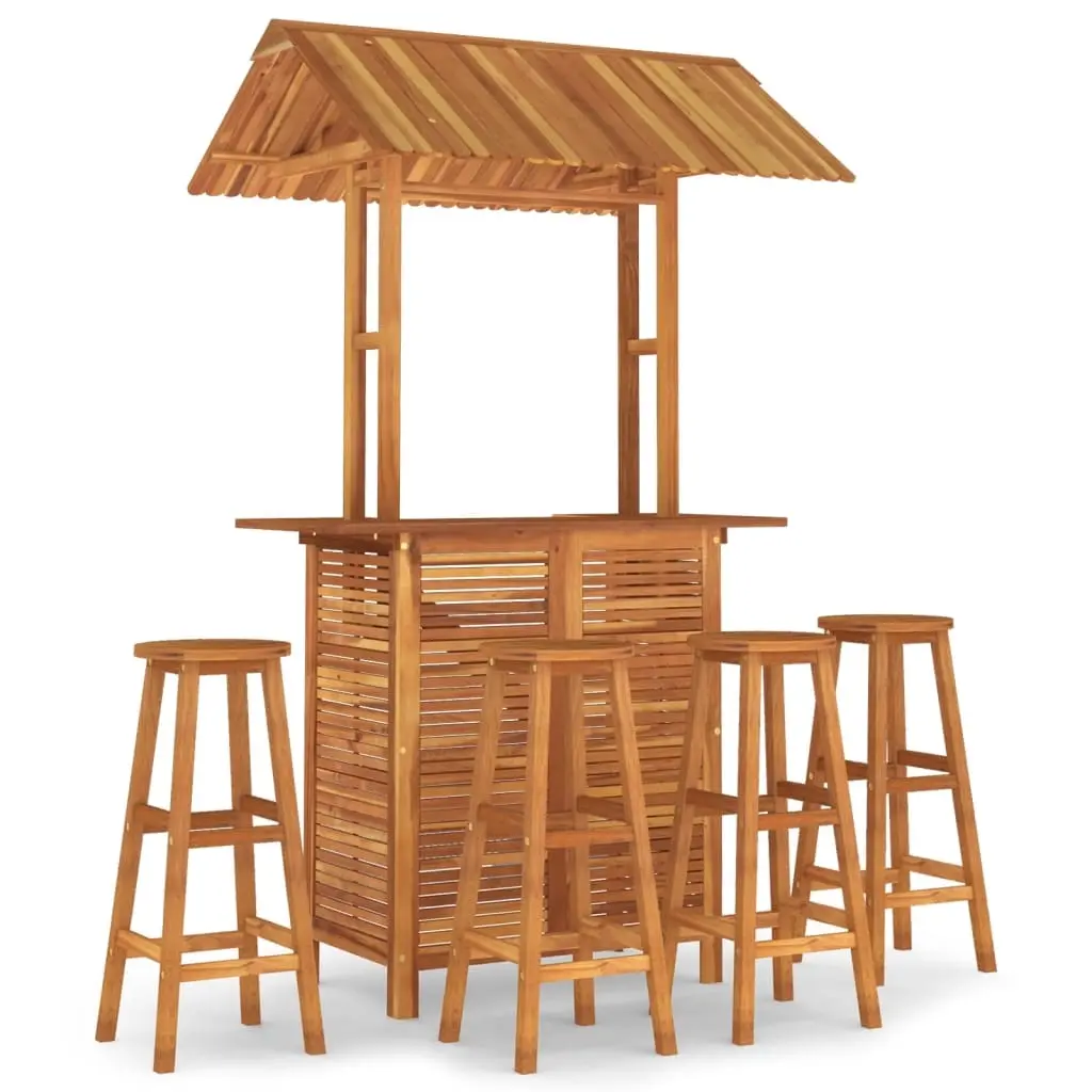 5 Piece Garden Bar Set Solid Wood Acacia 3116007 - Furniture