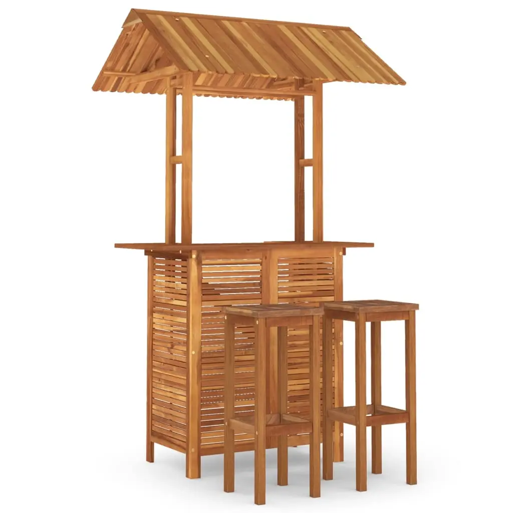 3 Piece Garden Bar Set Solid Wood Acacia 3116008 - Furniture