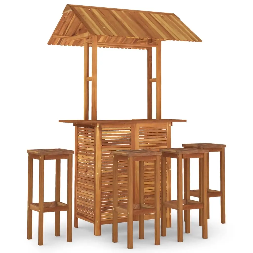 5 Piece Garden Bar Set Solid Wood Acacia 3116009 - Furniture