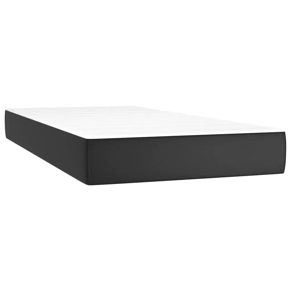 Pocket Spring Bed Mattress Medium Black 90x190x20 cm Faux Leather 347702 - Furniture