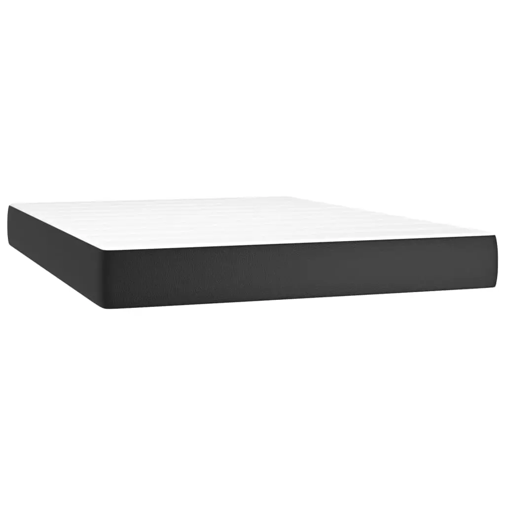 Pocket Spring Bed Mattress Medium Black 137x190x20 cm Full Faux Leather 347873 - Furniture