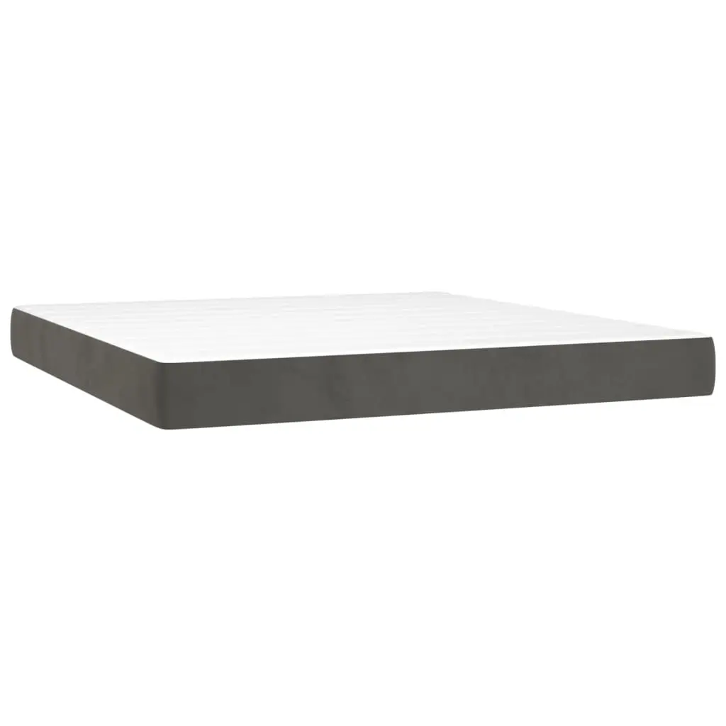 Pocket Spring Bed Mattress Medium Dark Grey 152x203x20 cm Queen Velvet 347884 - Furniture