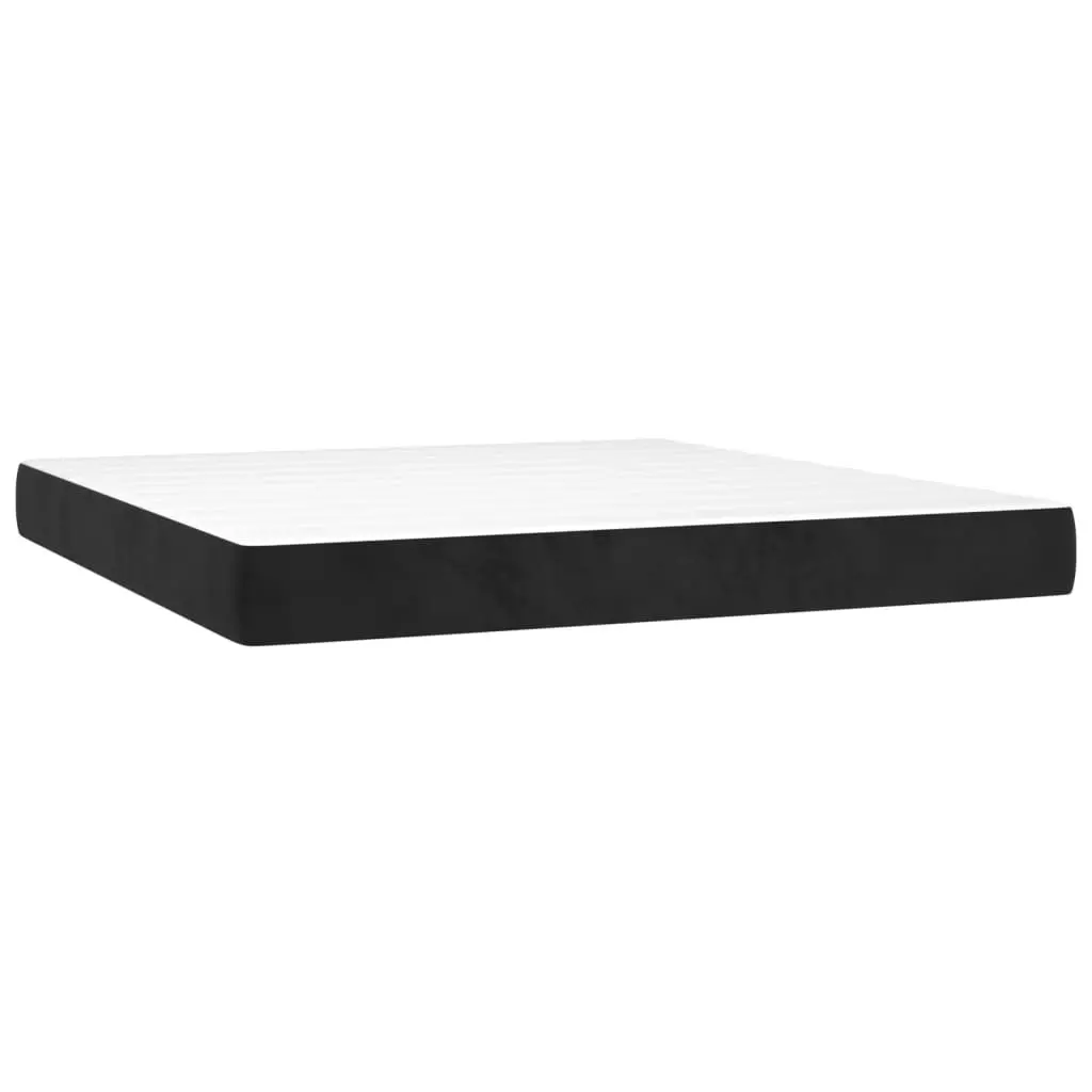 Pocket Spring Bed Mattress Medium Black 153x203x20 cm Queen Size Velvet 347885 - Furniture