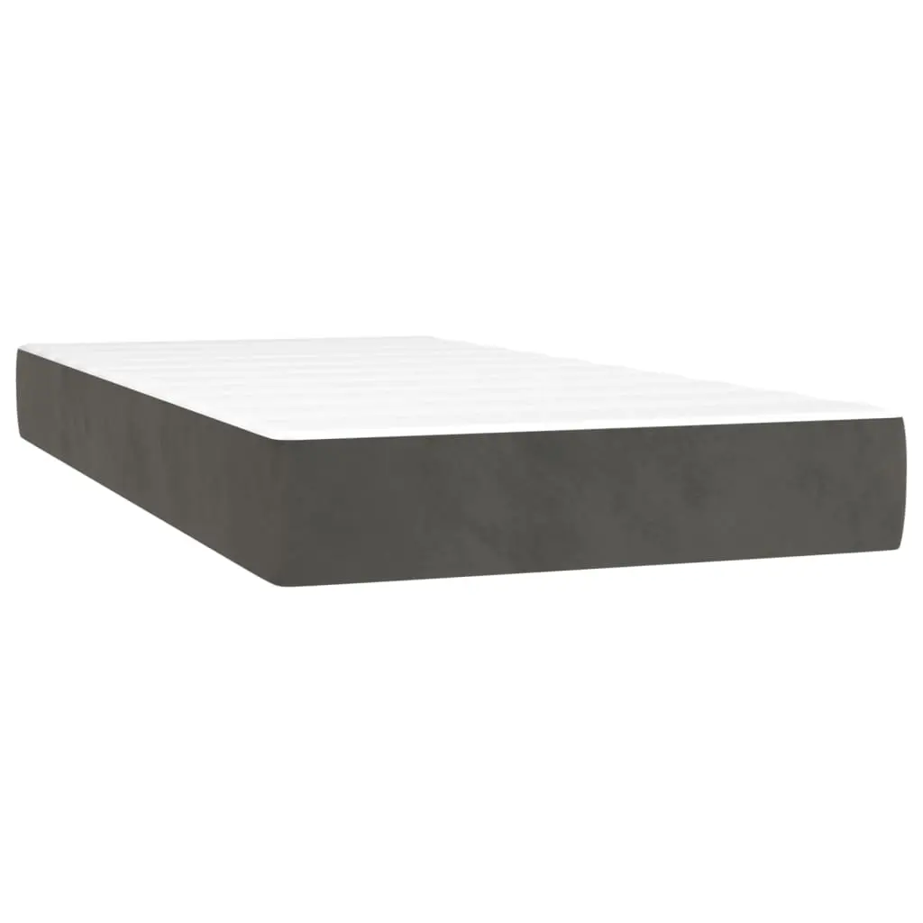 Pocket Spring Bed Mattress Medium Dark Grey 107x203x20 cm Super Single Velvet 347904 - Furniture