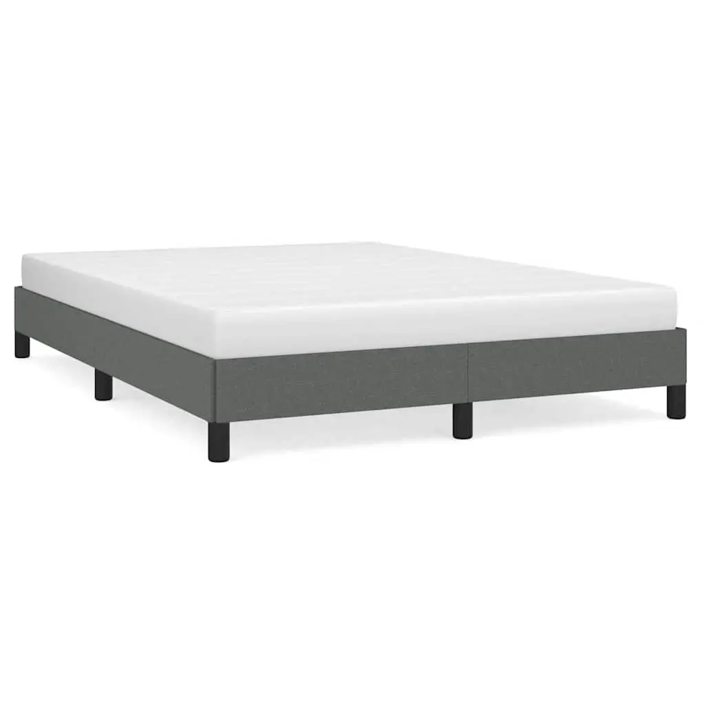 Bed Frame without Mattress Dark Grey 152x203 cm Queen Fabric 346762 - Furniture