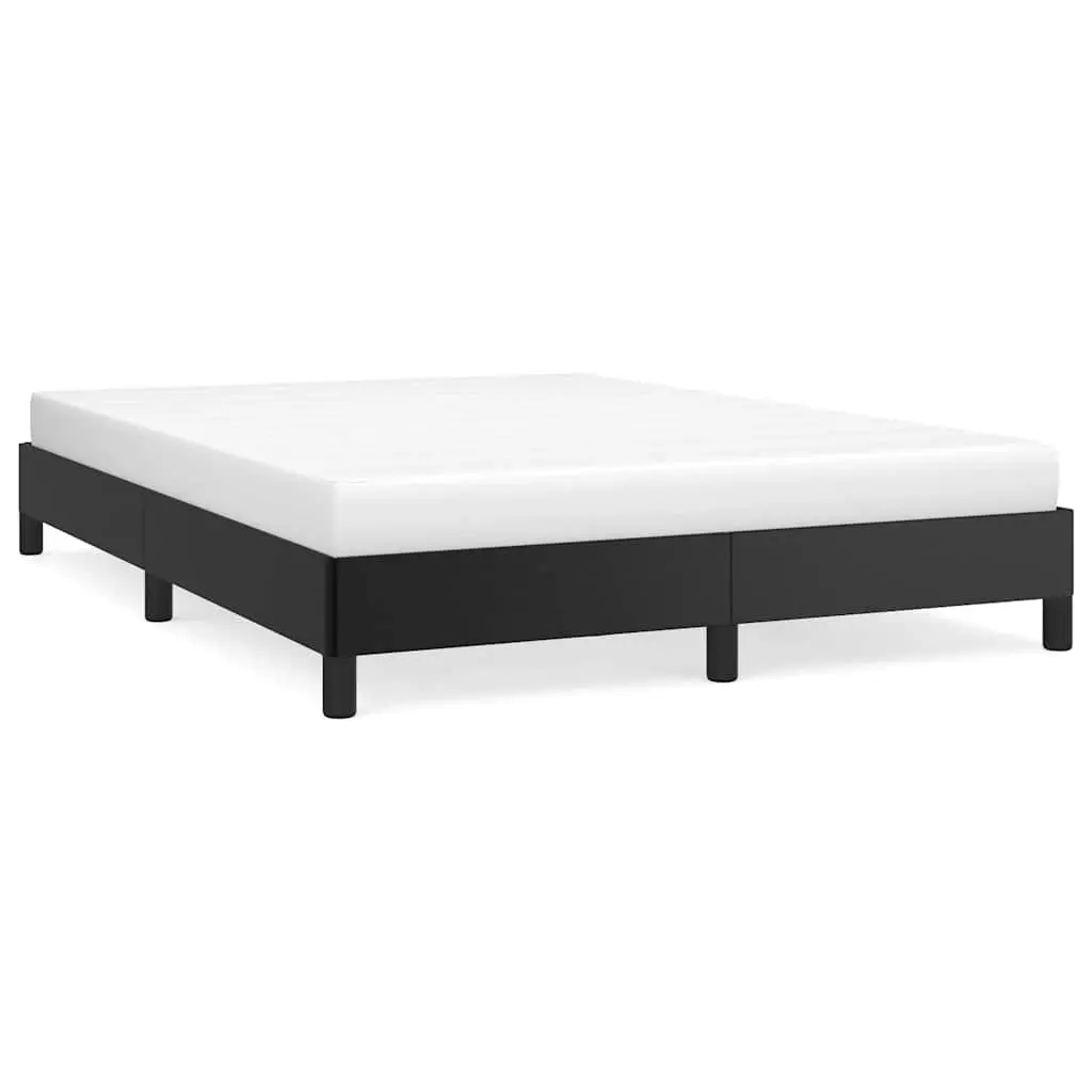 Bed Frame without Mattress Black 152x203 cm Queen Faux Leather 346934 - Furniture
