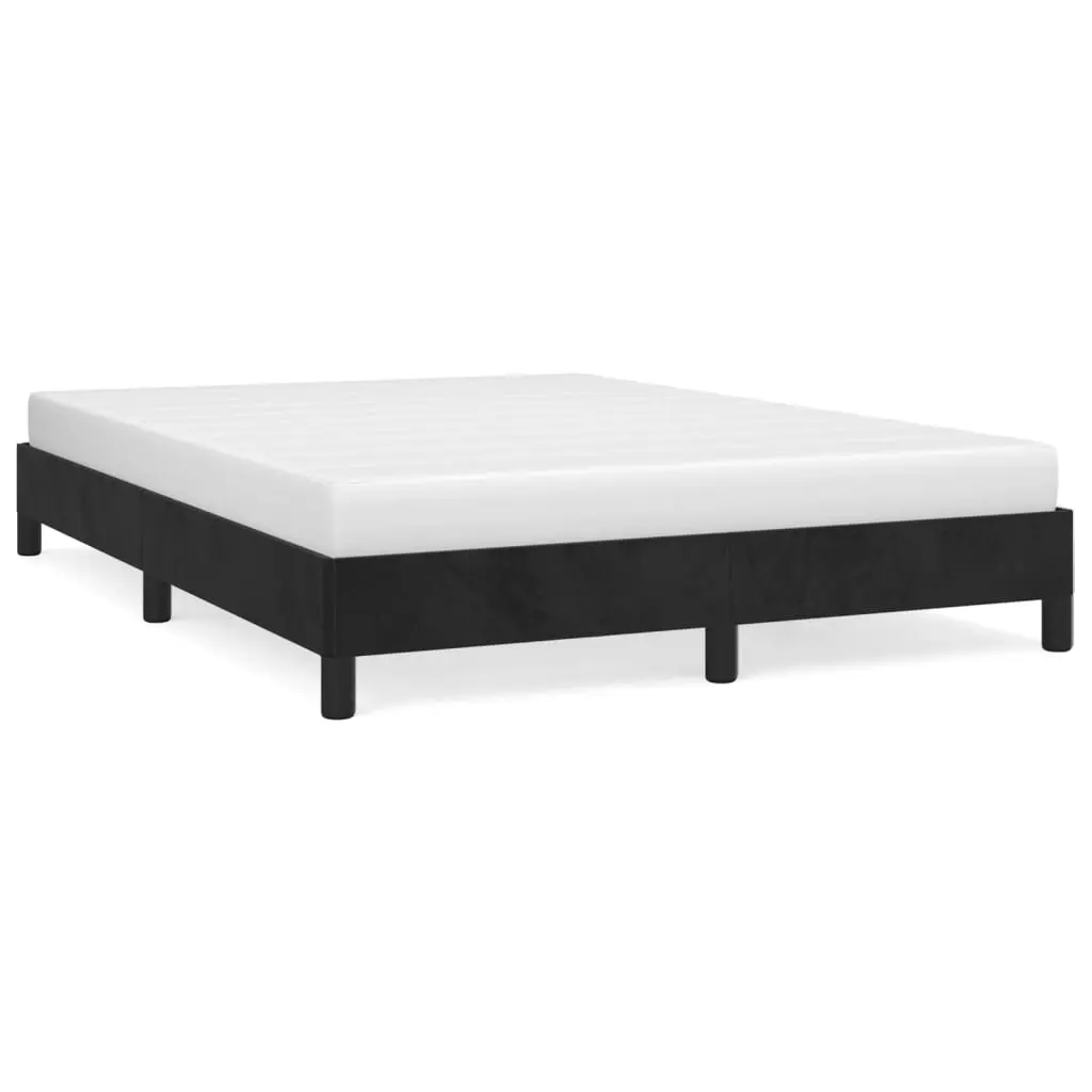 Bed Frame without Mattress Black 152x203 cm Queen Velvet 347011 - Furniture