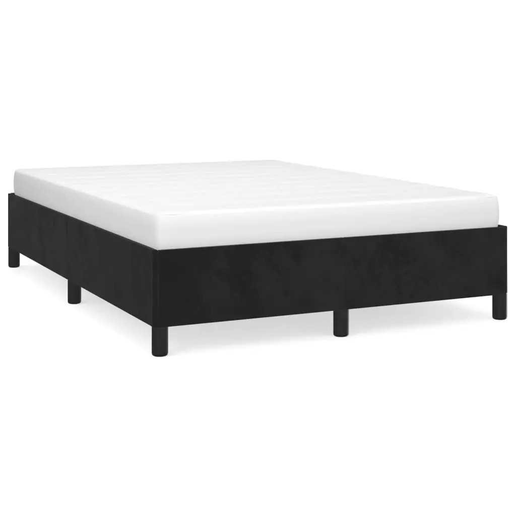 Bed Frame without Mattress Black 137x187 cm Double Velvet 347356 - Furniture