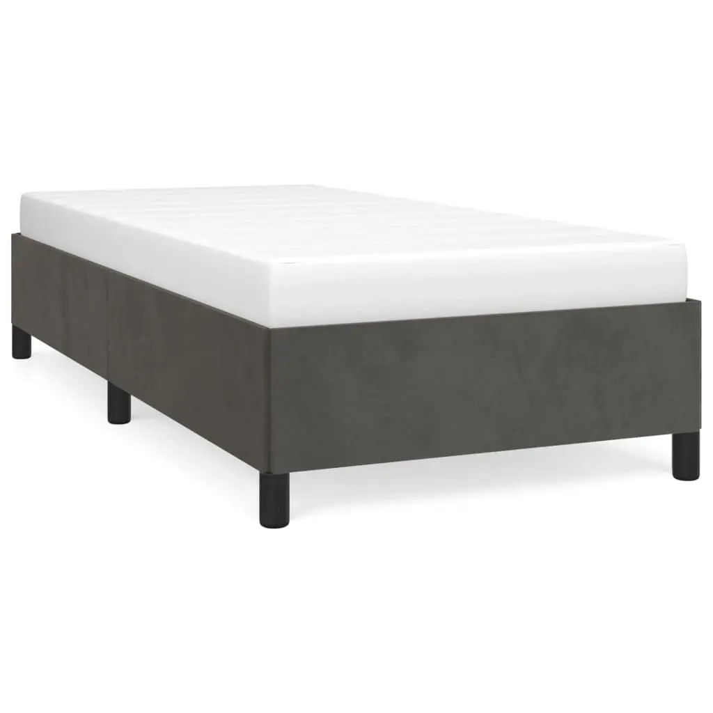 Bed Frame without Mattress Dark Grey King Single Velvet 347366 - Furniture