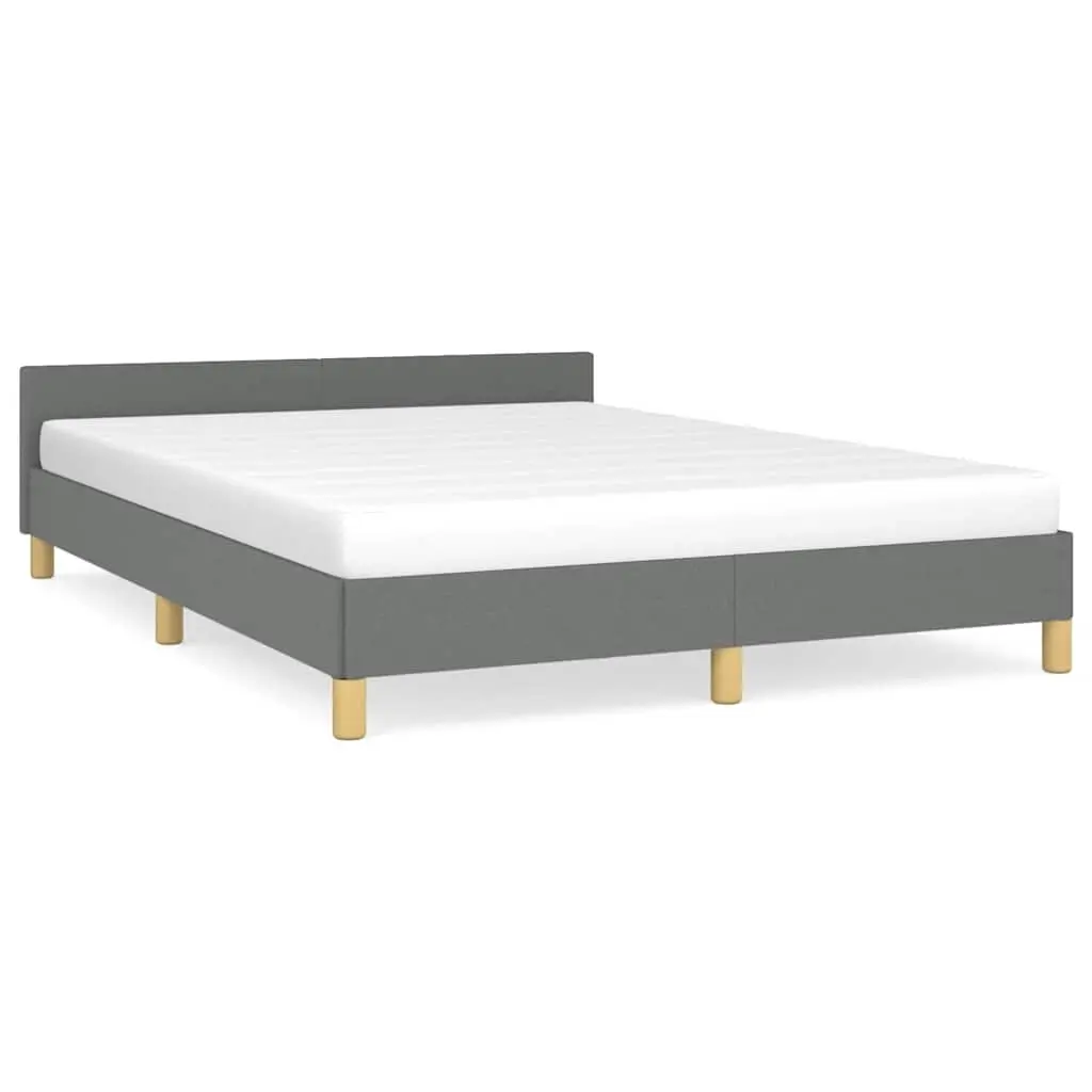 Bed Frame without Mattress Dark Grey Double Fabric 347454 - Top Selling Beds