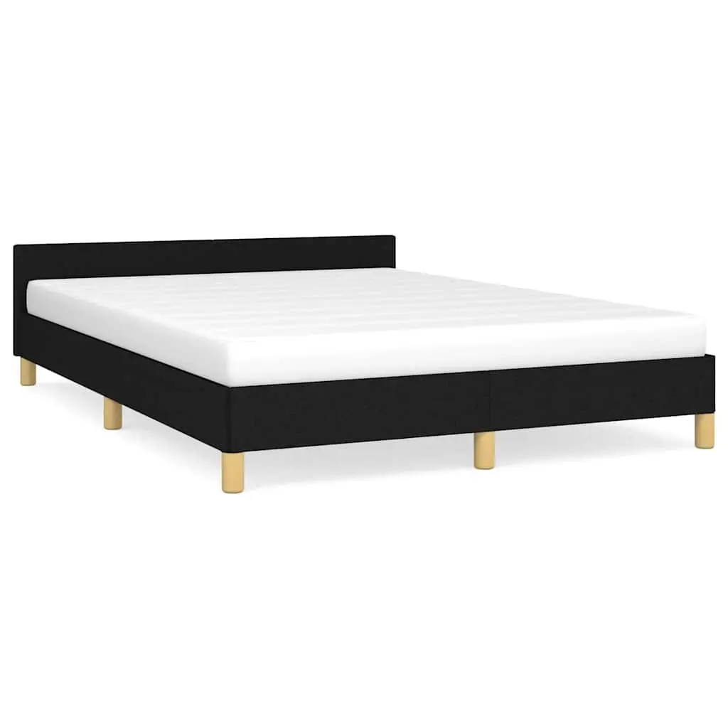 Bed Frame without Mattress Black Queen Fabric 347458 - Furniture