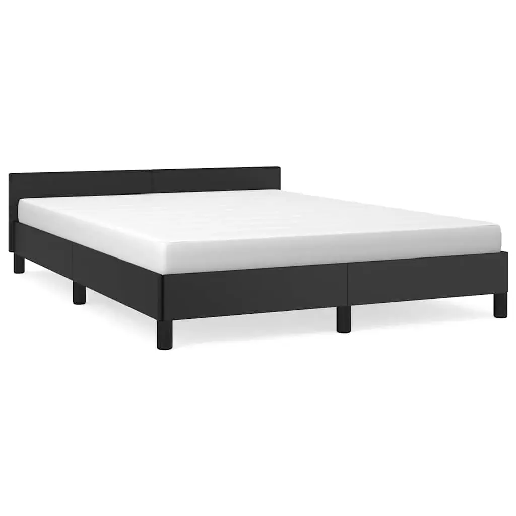 Bed Frame without Mattress Black Queen Faux Leather 347531 - Furniture