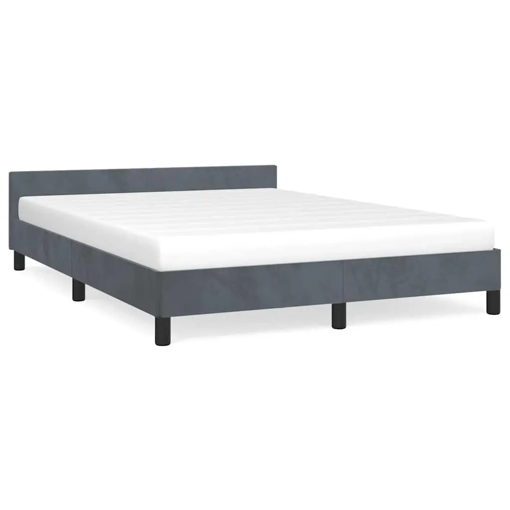 Bed Frame without Mattress Dark Grey Queen Velvet 347607 - Furniture