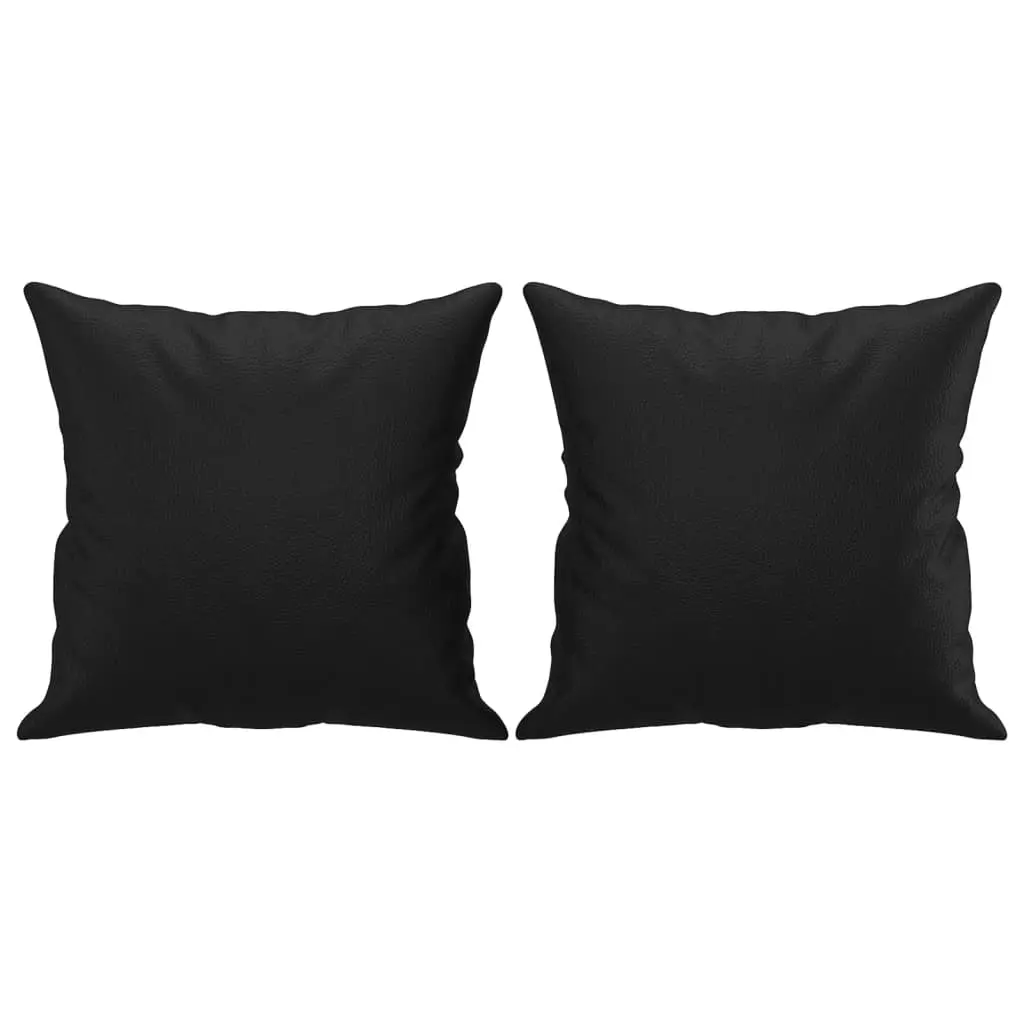 Throw Pillows 2 pcs Black 40x40 cm Faux Leather 349479 - Home & Garden