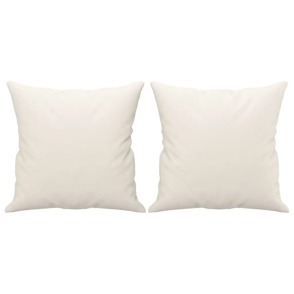 Throw Pillows 2 pcs Cream 40x40 cm Faux Leather 349480 - Home & Garden