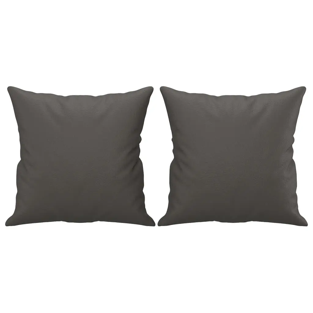 Throw Pillows 2 pcs Grey 40x40 cm Faux Leather 349482 - Home & Garden