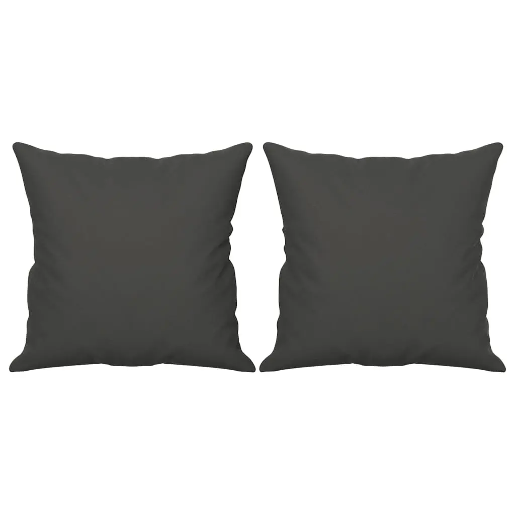 Throw Pillows 2 pcs Dark Grey 40x40 cm Microfibre Fabric 349497 - Home & Garden