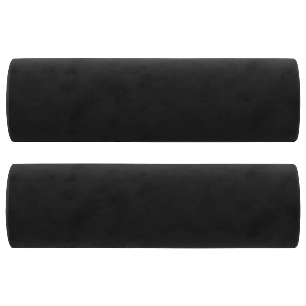 Throw Pillows 2 pcs Black Diameter 15x50 cm Velvet 349514 - Home & Garden