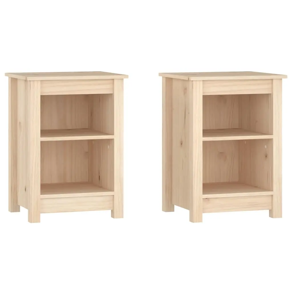 Bedside Cabinets 2 pcs 40x35x55 cm Solid Wood Pine 820957 - Furniture