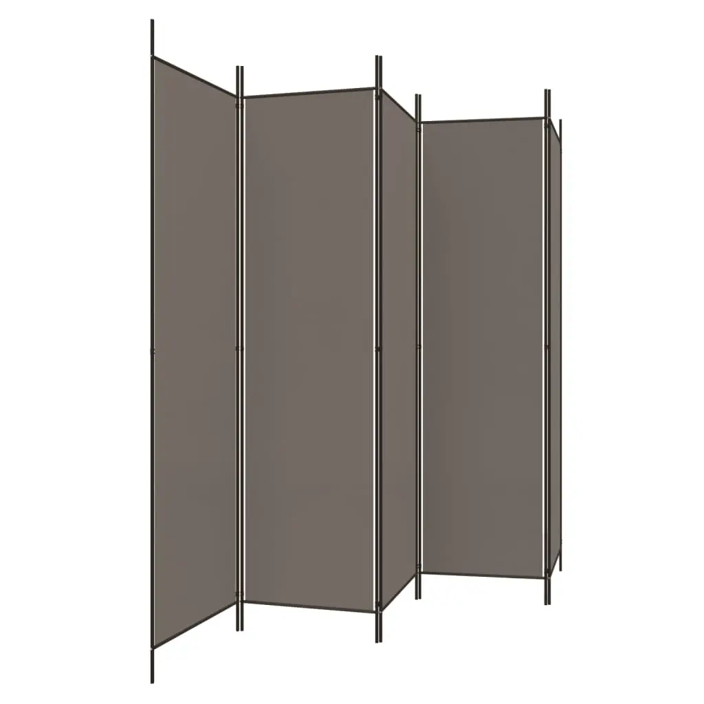 5-Panel Room Divider Anthracite 250x200 cm Fabric 350188