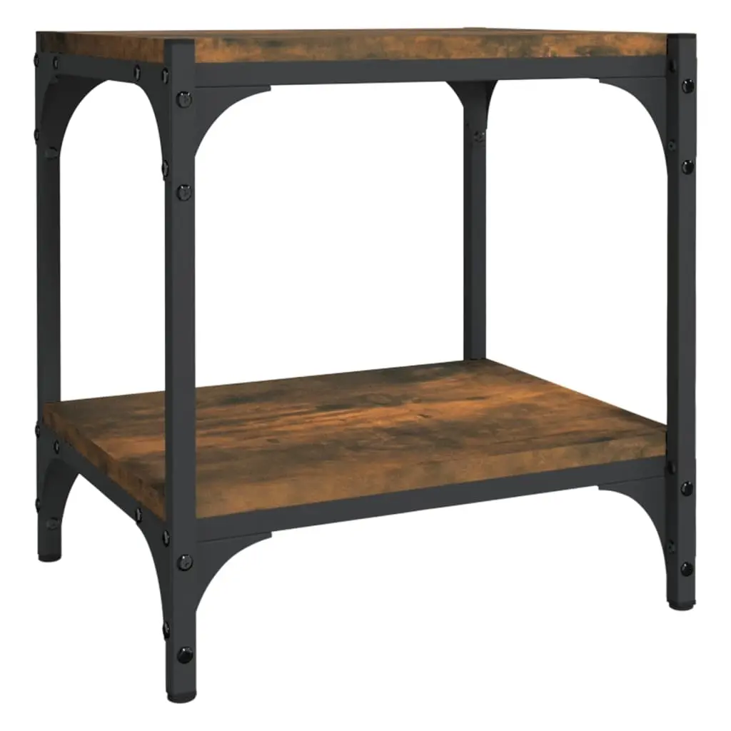 TV Cabinet Smoked Oak 40x33x41 cm Engineered Wood and Steel 819304 - Furniture
