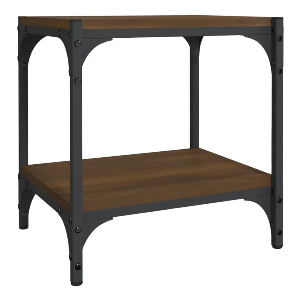 TV Cabinet Brown Oak 40x33x41 cm Engineered Wood and Steel 819306 - Furniture