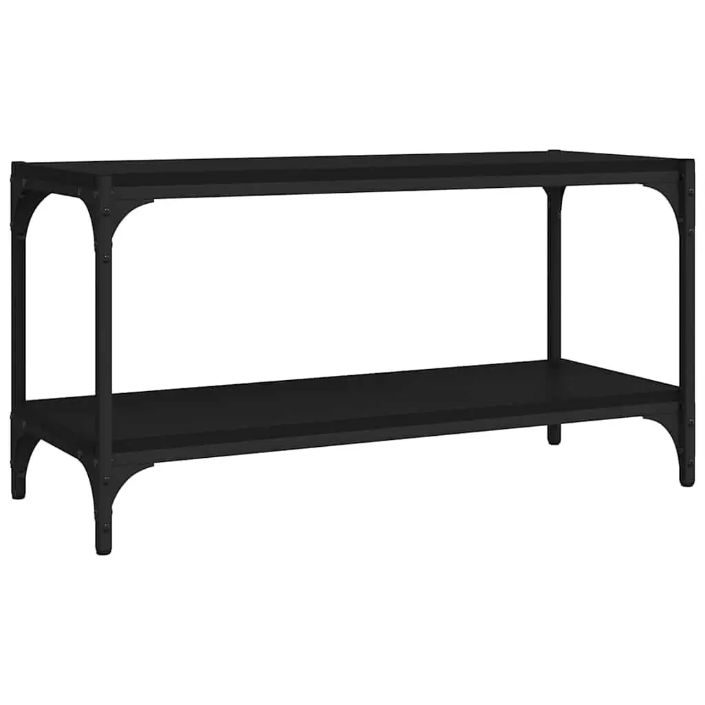 TV Cabinet Black 80x33x41 cm Engineered Wood and Steel 819332 - Furniture
