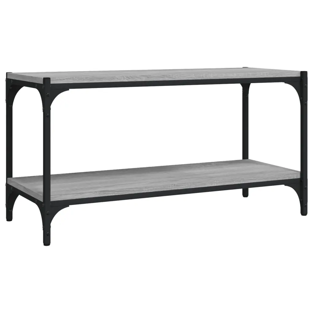 TV Cabinet Grey Sonoma 80x33x41 cm Engineered Wood and Steel 819335 - Furniture