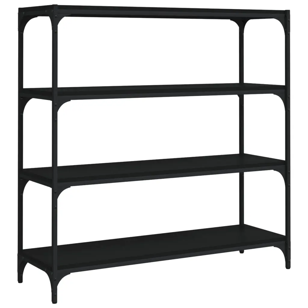 Book Cabinet Black 100x33x100 cm Engineered Wood and Steel 819357 - Furniture