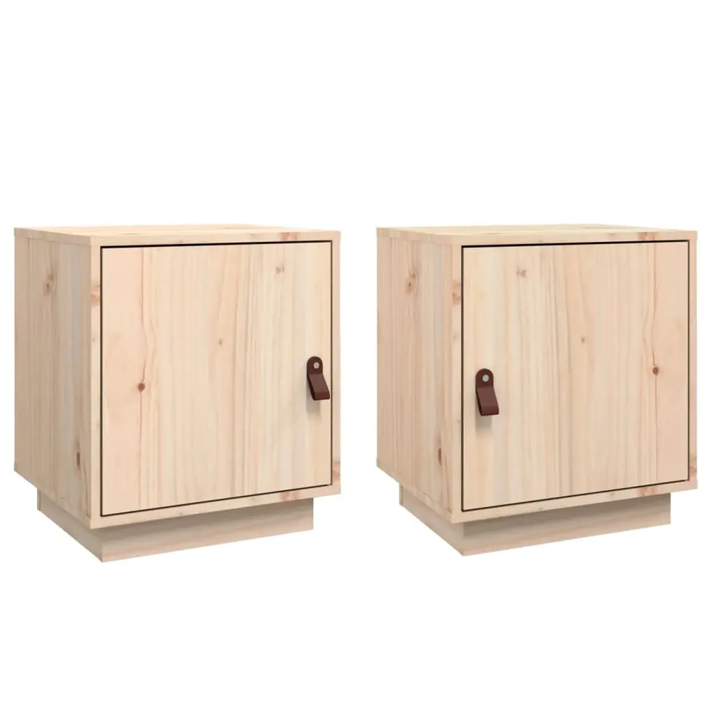 Bedside Cabinets 2 pcs 40x34x45 cm Solid Wood Pine 818276 - Furniture