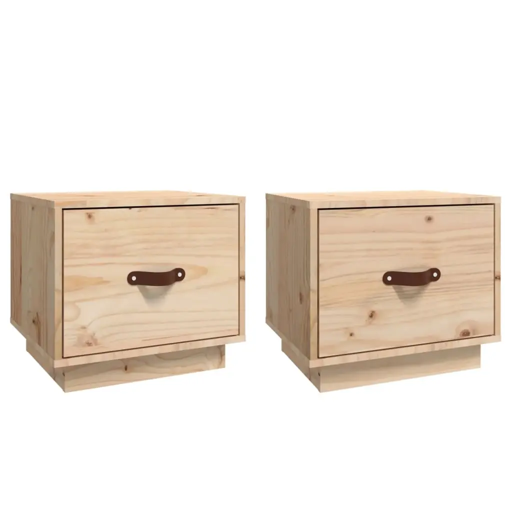 Bedside Cabinets 2 pcs 40x34x35 cm Solid Wood Pine 818286 - Furniture