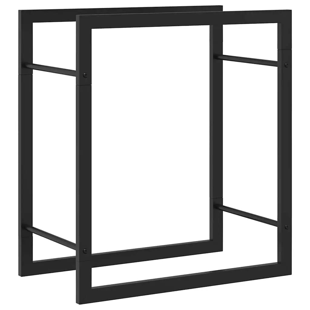 Firewood Rack Matt Black 50x28x56 cm Steel 350304 - Home & Garden