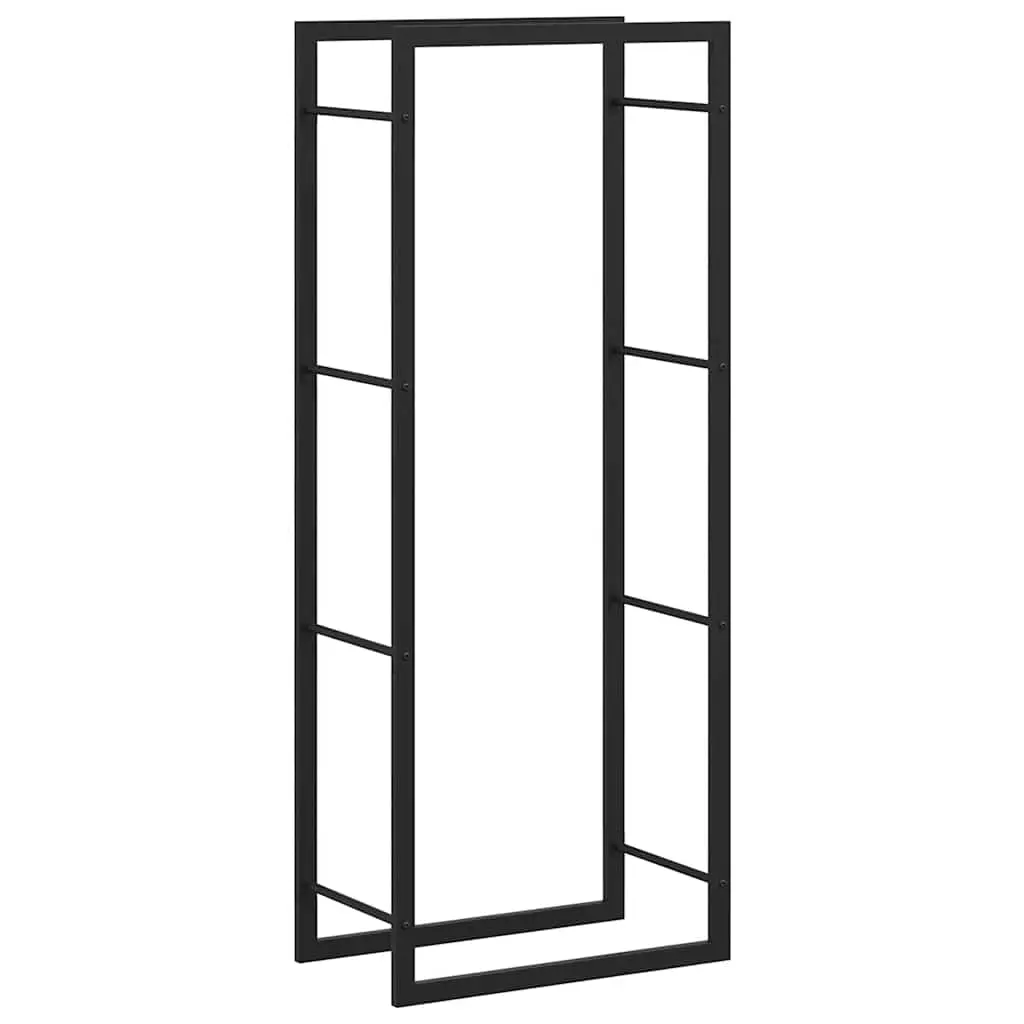 Firewood Rack Matt Black 50x28x132 cm Steel 350306 - Home & Garden