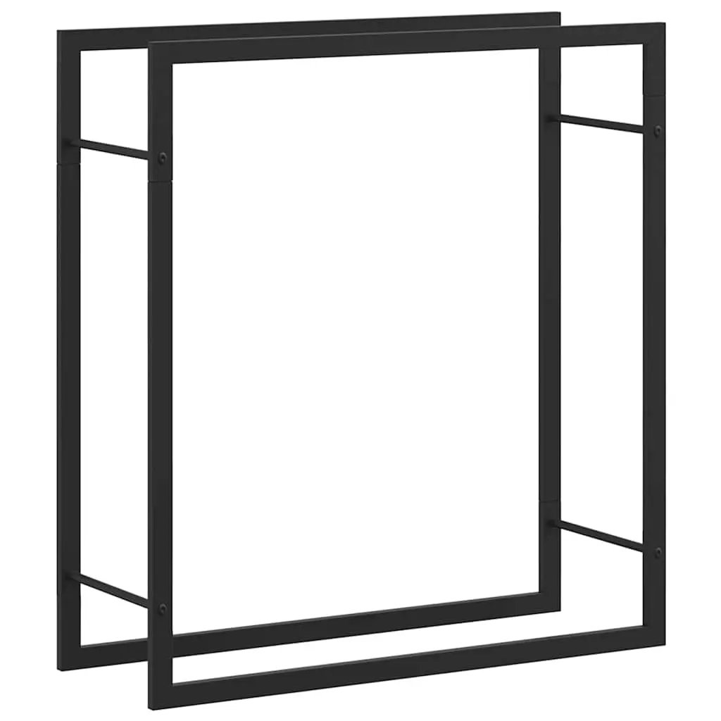 Firewood Rack Matt Black 80x28x86 cm Steel 350307 - Home & Garden