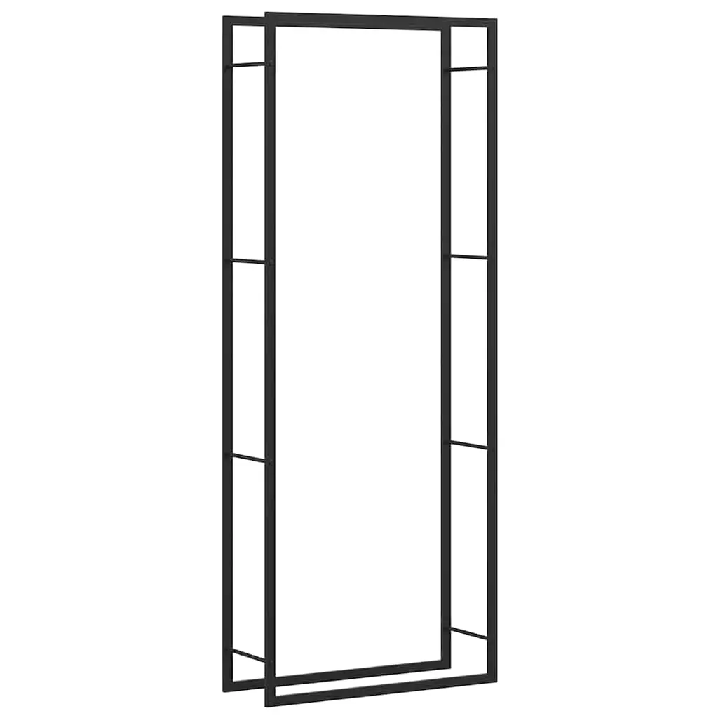Firewood Rack Matt Black 80x28x222 cm Steel 350309 - Home & Garden