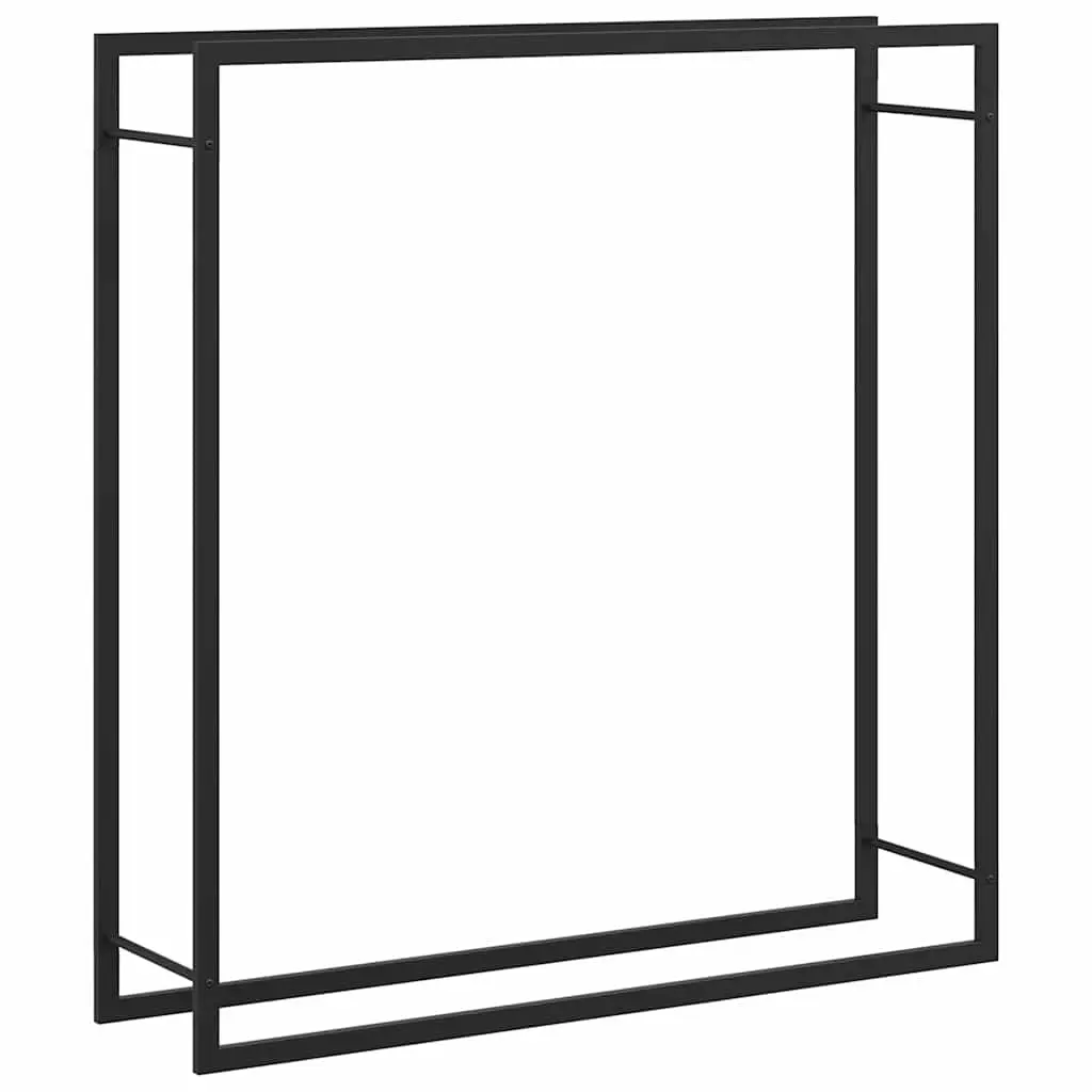 Firewood Rack Matt Black 110x28x116 cm Steel 350310 - Home & Garden