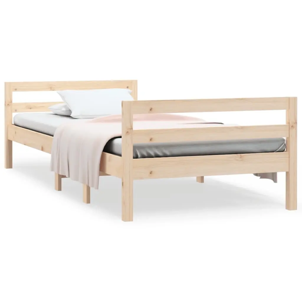 Bed Frame without Mattress 90x190 cm Solid Wood Pine 821634 - Furniture