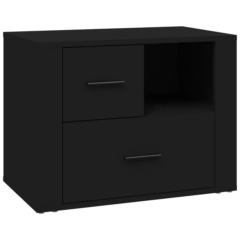 Bedside Cabinet Black 60x36x45 cm Engineered Wood 816737 - Furniture