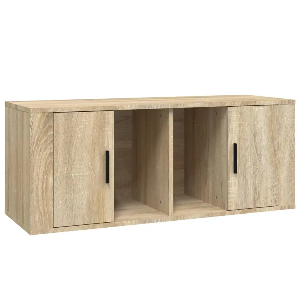 TV Cabinet Sonoma Oak 100x35x40 cm Engineered Wood 816803 - Furniture