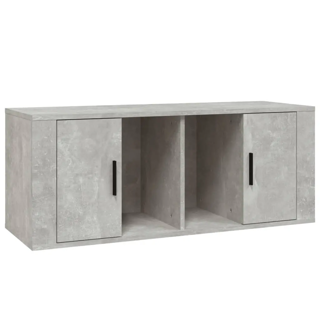 TV Cabinet Concrete Grey 100x35x40 cm Engineered Wood 816804 - Furniture