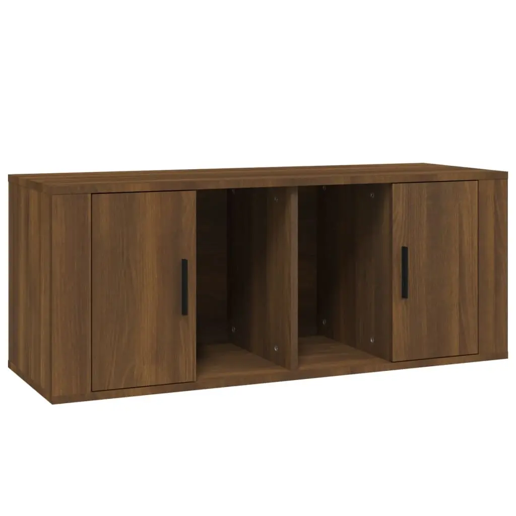 TV Cabinet Brown Oak 100x35x40 cm Engineered Wood 816807 - Furniture