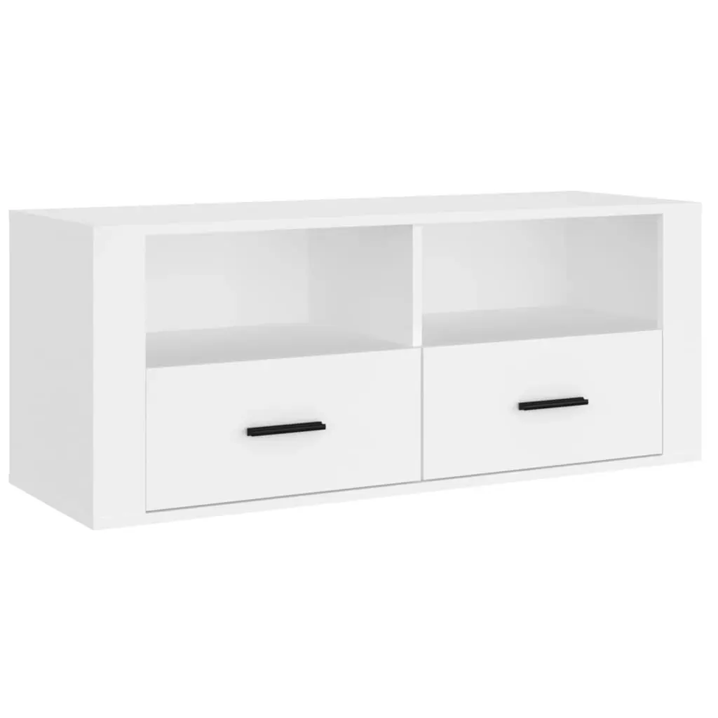 TV Cabinet White 100x35x40 cm Engineered Wood 816808 - Furniture