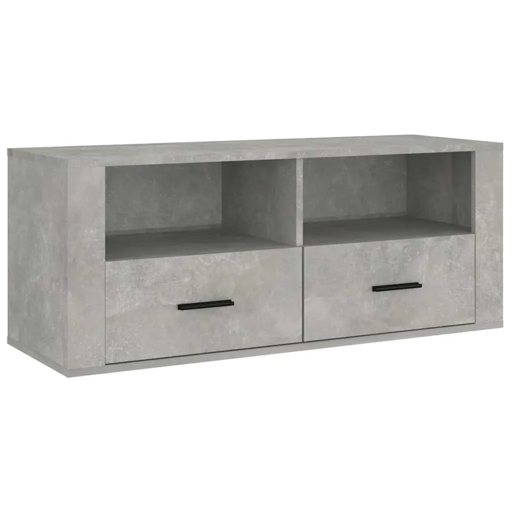 TV Cabinet Concrete Grey 100x35x40 cm Engineered Wood 816812 - Furniture