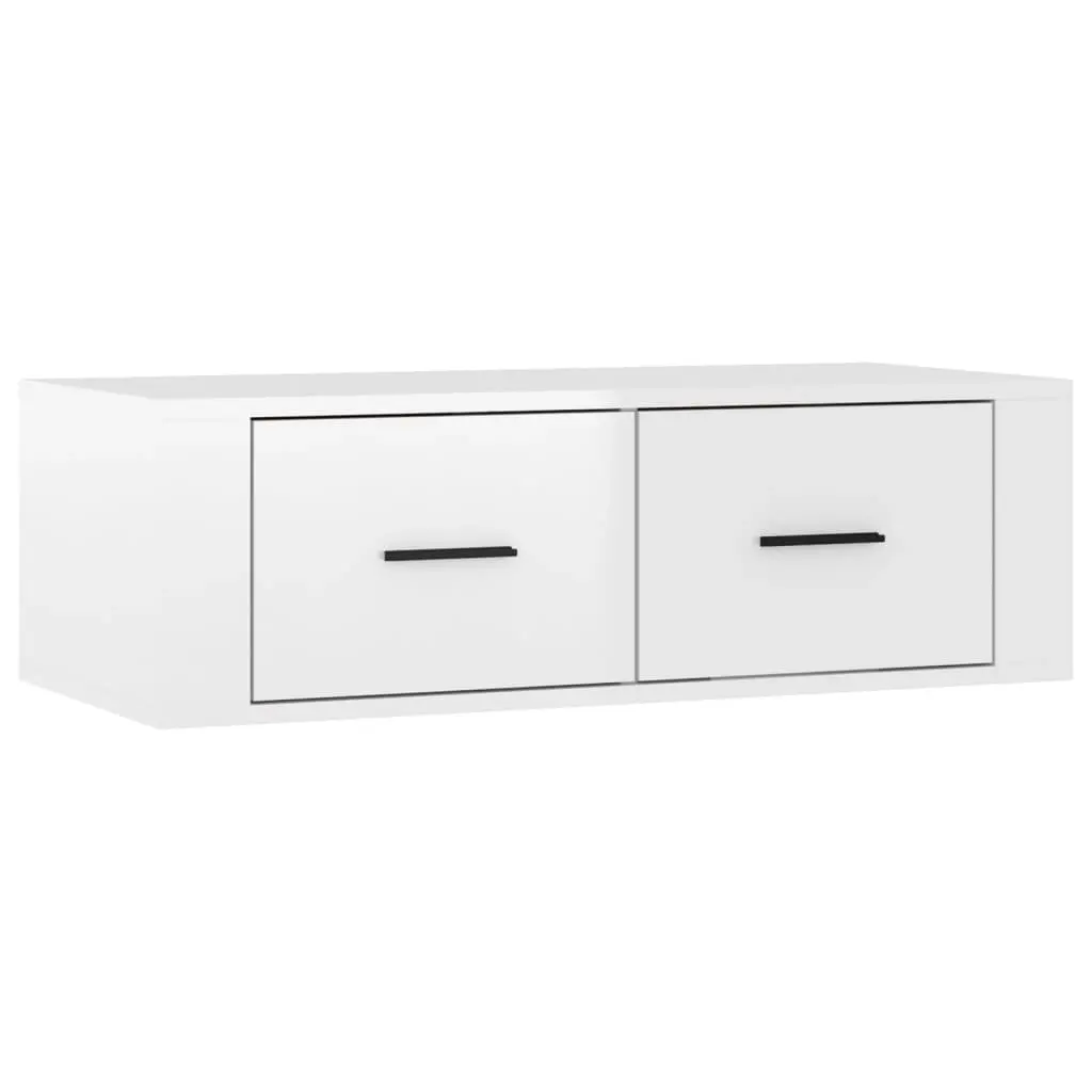 Hanging TV Cabinet High Gloss White 80x36x25 cm Engineered Wood 816834 - Furniture