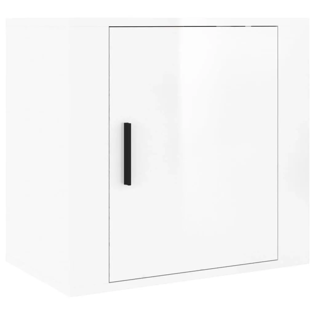 Wall-mounted Bedside Cabinet High Gloss White 50x30x47 cm 816868