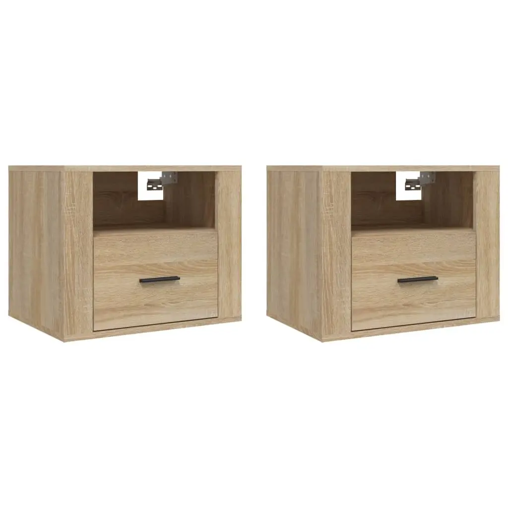 Wall-mounted Bedside Cabinets 2 pcs Sonoma Oak 50x36x40 cm 816887