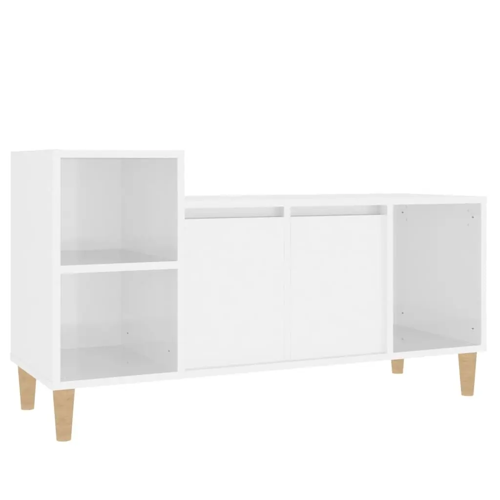 TV Cabinet High Gloss White 100x35x55 cm Engineered Wood 821174 - Furniture